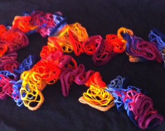 Rainbow Colored Velvet Edged Sashay Scarf, Women's Fall Fashion, Ready to Ship, Fall Scarf, Multi Color Women's Scarf