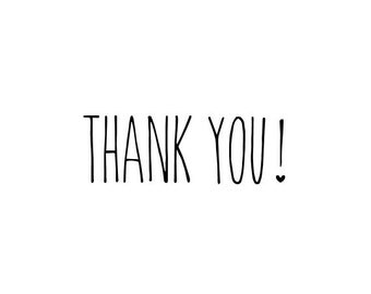 MINI THANK YOU stamp - gift tags stamp, card stamp, stationary stamp, diy wedding stamp, packaging stamp, label stamp, 1.1" x 0.5" (minis34)