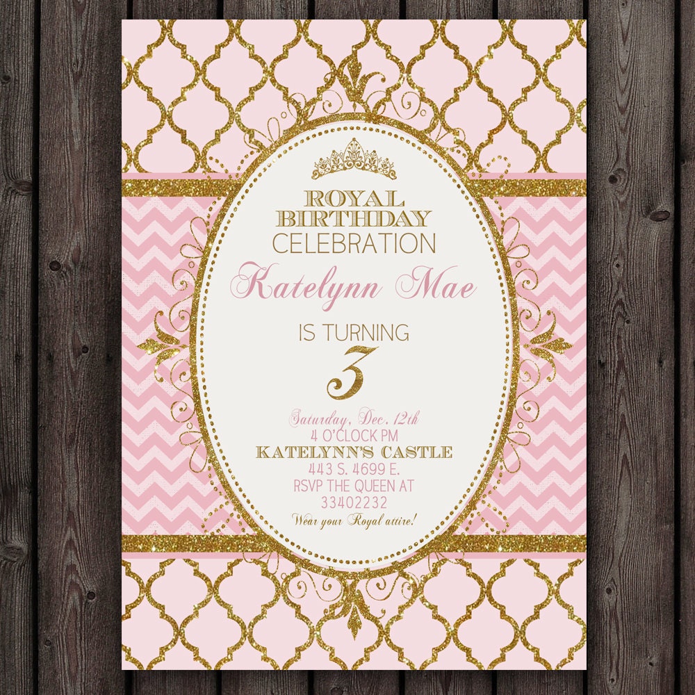 Pink and Gold Invitations Free Printable - Paper Trail Design