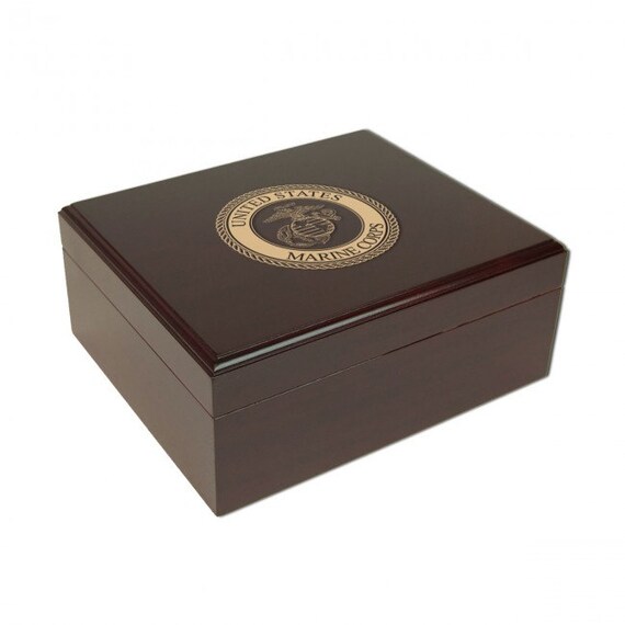 Personalized Military Humidor MARINES USMC Cigar Box