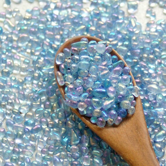 20g No Hole Pebble Glass Beads 1.03.0mm iridescent