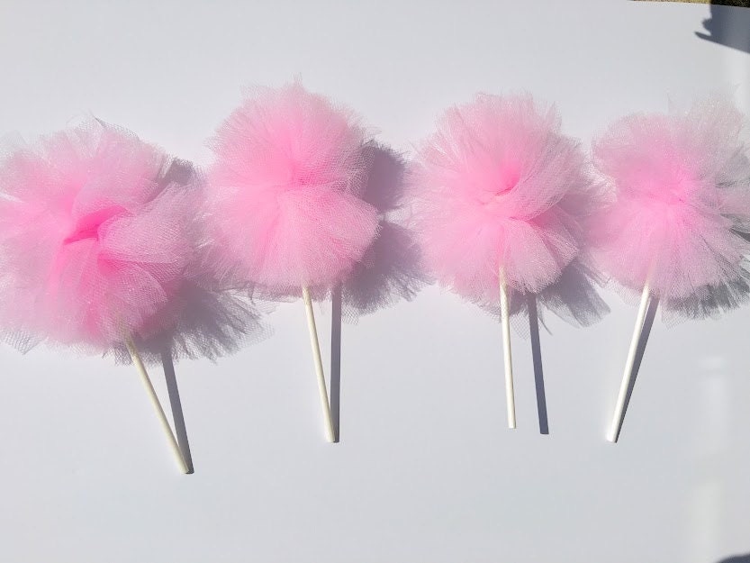 pom pom sticks set of 4 pink and gold party 1st birthday