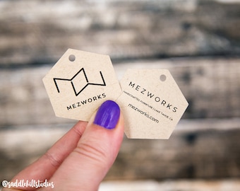 Hexagon Custom Tags | Jewelry Tags | Price Tags | Hang Tags | Favor Tags | Blank or Custom | SH021TA
