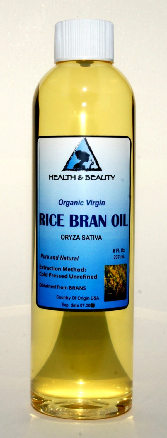 8 oz RICE BRAN OIL Organic Carrier Unrefined Cold by