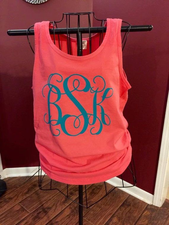 Monogrammed Comfort Color Tank by CoralStreetDesigns on Etsy