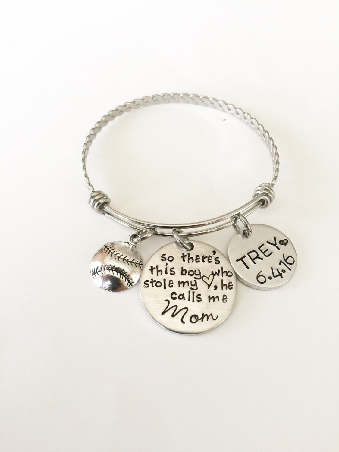 Boy mom Bracelet for mother of boys Hand stamped bracelet