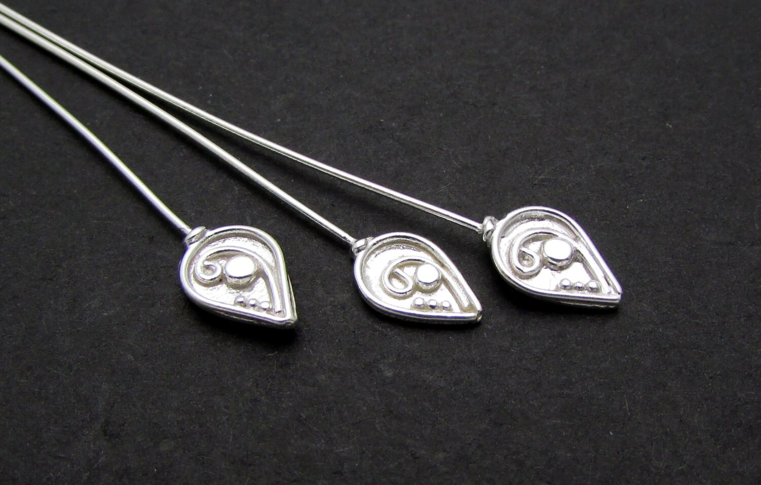 2 Pcs 22ga 65mm Sterling silver Head Pins