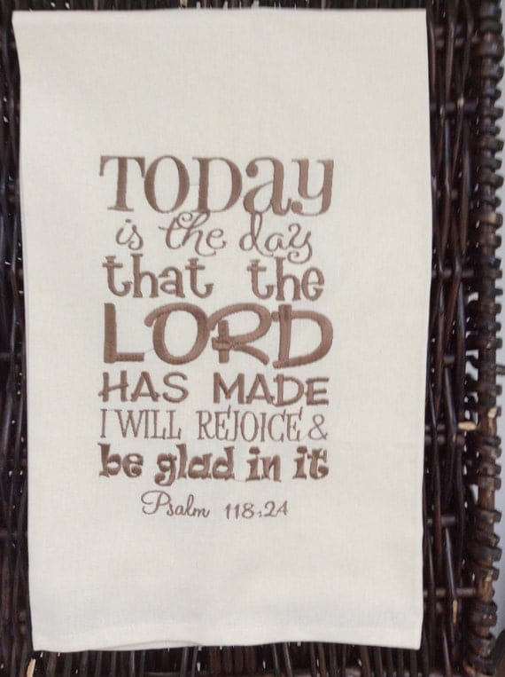 Scripture towel. Inspirational towel for kitchen or bath.