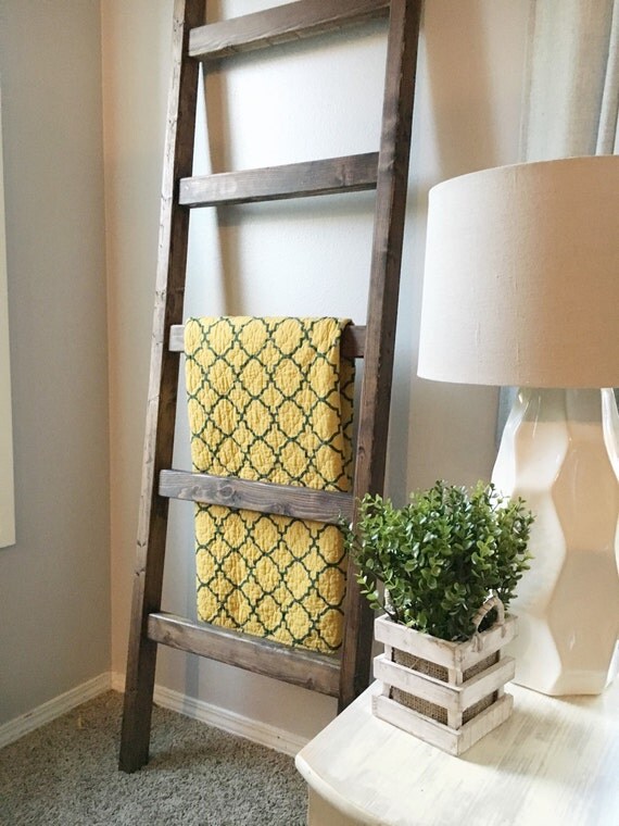 Blanket Ladder Large Rustic Wood Quilt Ladder by StumpandTwig