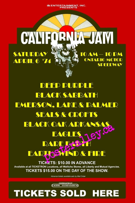 California Jam 1974 Concert Poster Black Sabbath by POSTERALLEY