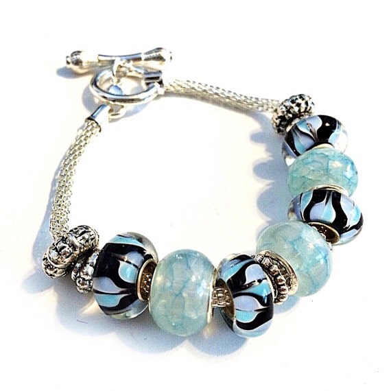 Blue Charm Bracelet Charm Bracelets Blue by BellaBoutiqueCrafts