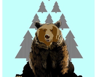 The bear A4 illustration printed on Fine Art paper / Bear illustration print on Fine Art paper