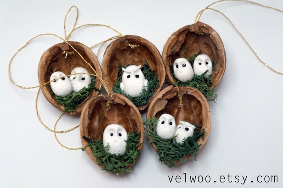 owl ornament set rustic christmas decorations animal ornament walnut ornament nutshell christmas - Rustic Christmas Decorations owl ornament set rustic christmas decorations animal ornament walnut ornament nutshell christmas - Rustic Christmas Decorations