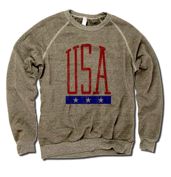 USA Vintage Crew Sweatshirt S-2XL USA 3 Star RB