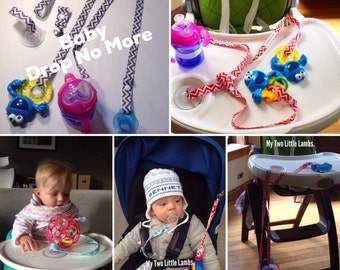 Baby Drop No More, Sippy cup leash set,Sippy cup tether, bottle tether, toy tether, pacifier leash