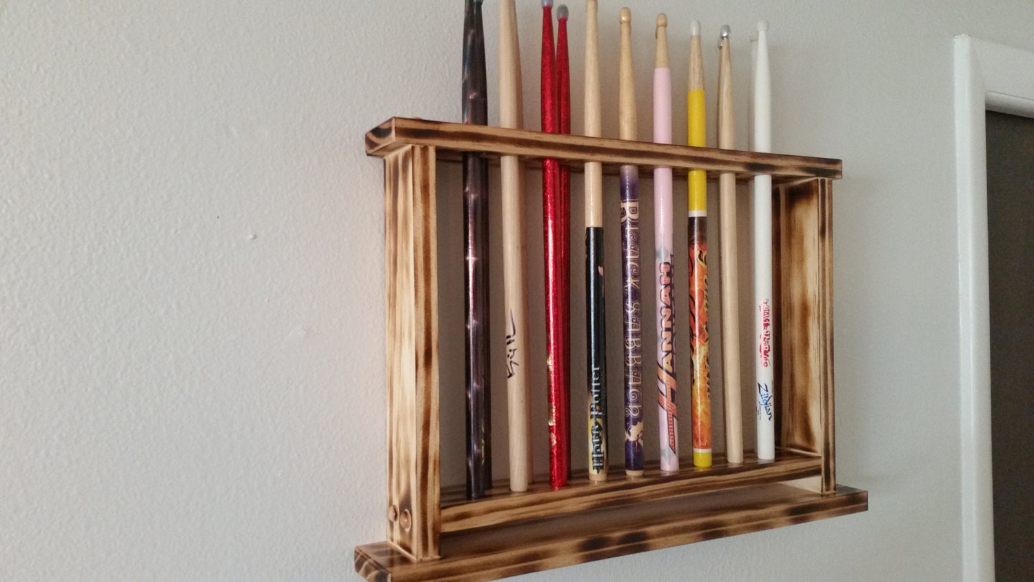 Drum Stick Display Drumstick Holder Holds 18 sticks wall