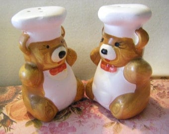 little CHEF BEAR salt and pepper shakers