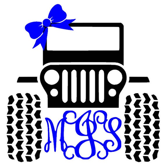Jeep Three Initial Monogram Vinyl Decal with by ShopBellavie