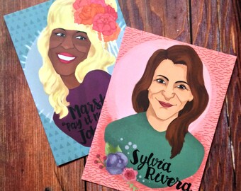 Postcards of Queer/ LGBTQI+ activist's Marsha Johnson and Sylvia Rivera (set of 2)