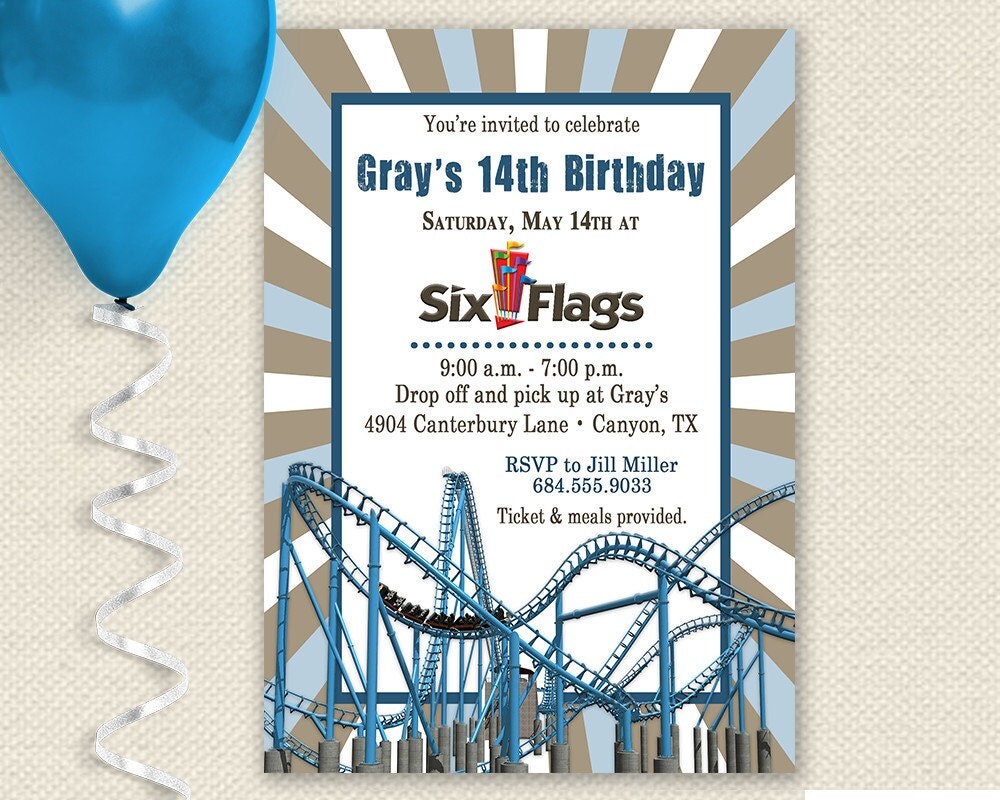 Amusement Park Invitation Theme Park Invitation Carnival