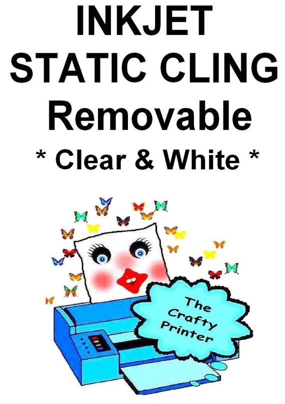 INKJET STATIC CLING Removable Reusable Adheres By Static