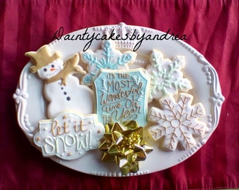 1 dozen most wonderful time of the year christmas cookies