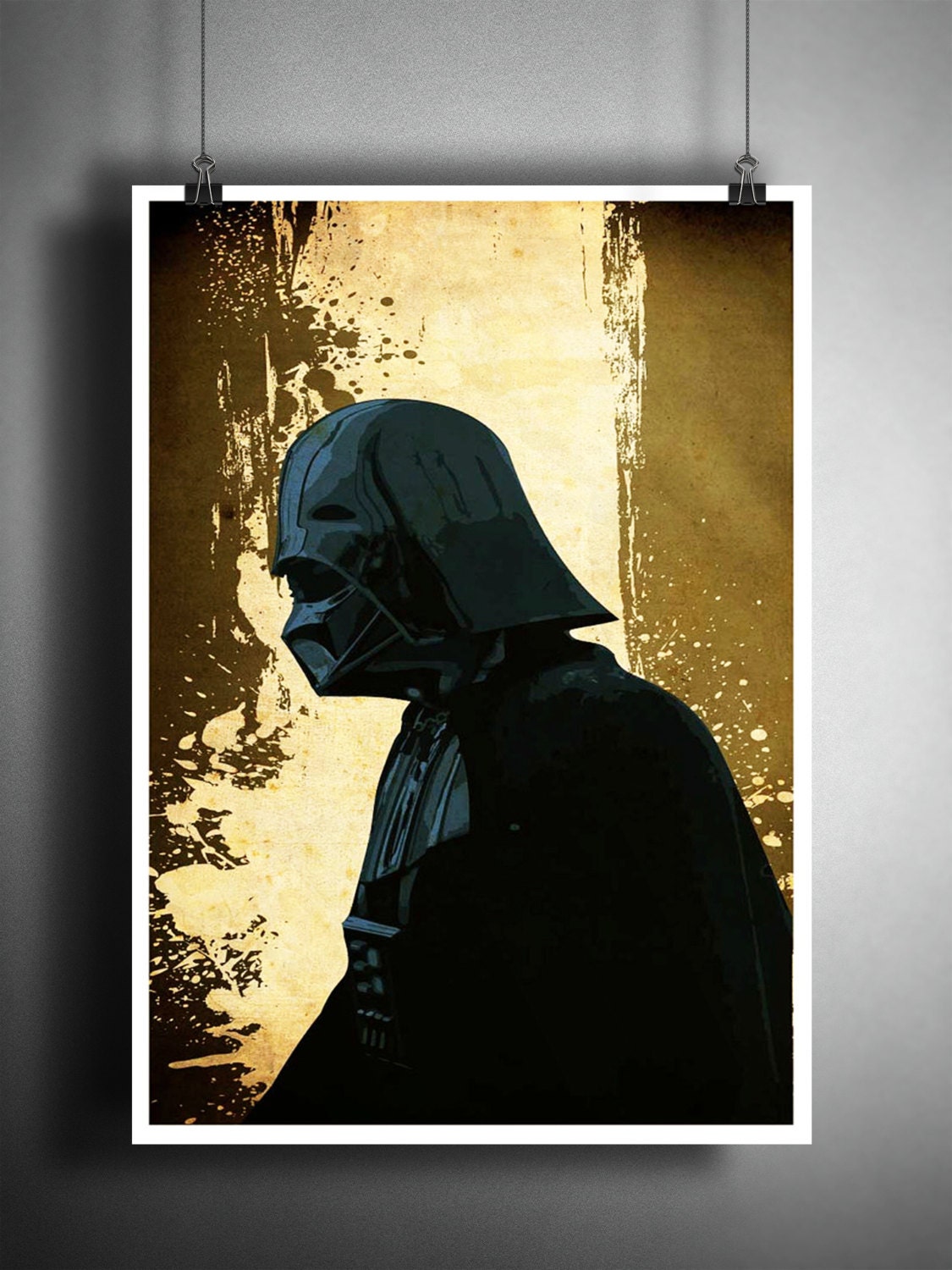 Darth Vader pop art print Star wars pop art splatter ink