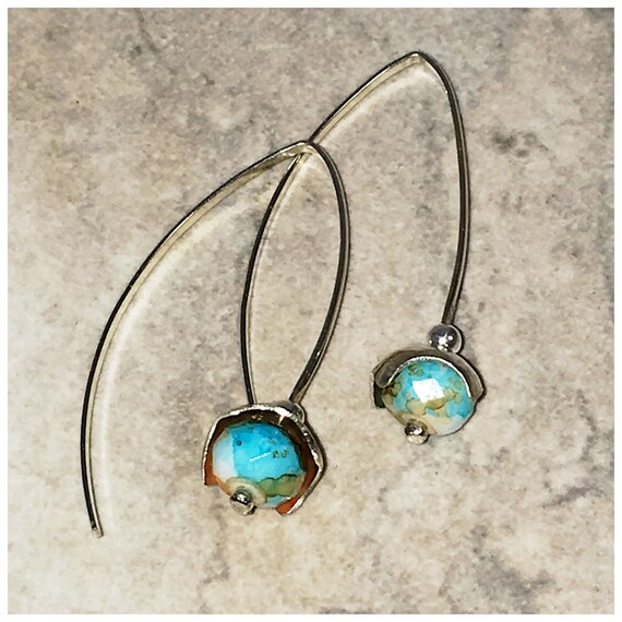 Modern Contemporary Long Earrings Sterling and by AMaryThought