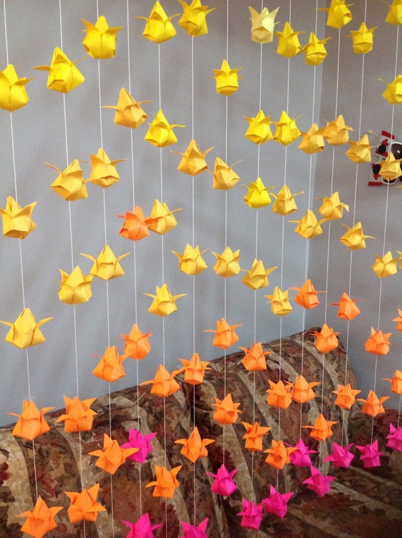 5 Strands Origami Tulip Garland Paper Flower Garland Party