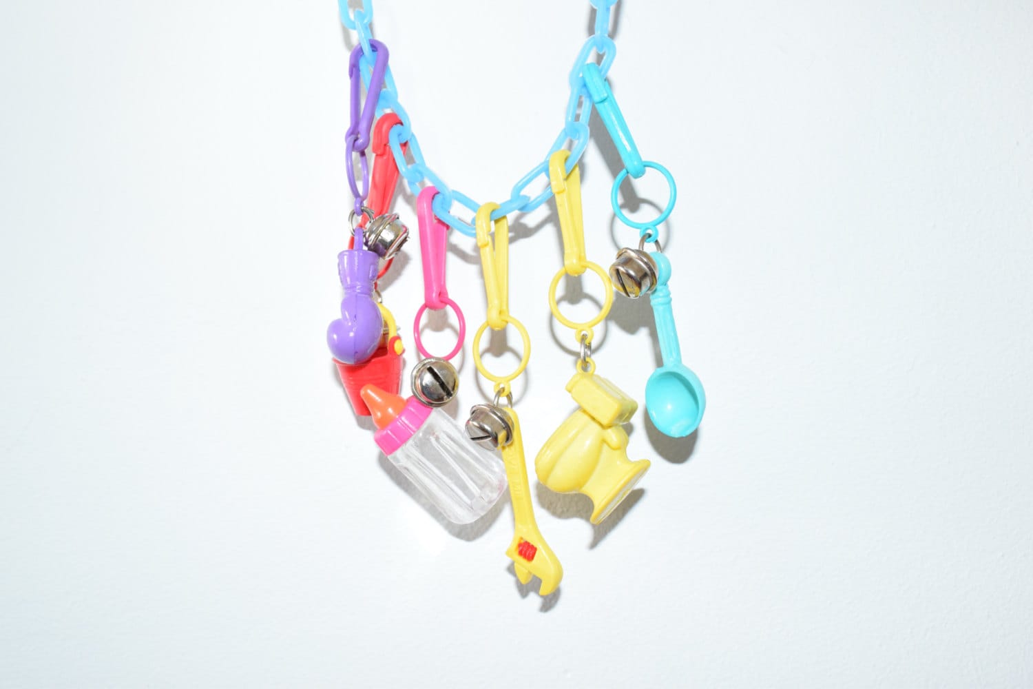 BELL CHARM NECKLACES // 80s // charm necklace // plastic