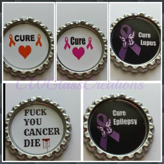 charms cancer die bottle cap key chains lupus cancer cure