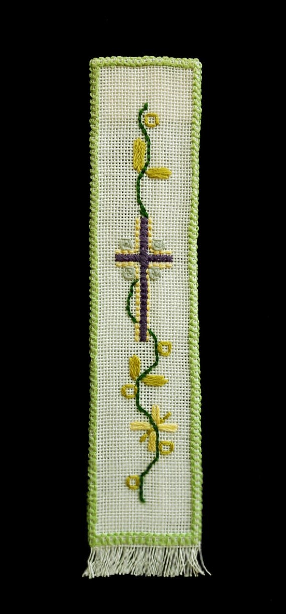 Religious Bible Bookmark Handmade Cross Stitch