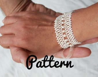 Bracelet tatting pattern - Tatted jewelry pattern - Ankars - shuttle tatting pattern or needle tatting pattern - one shuttle or needle