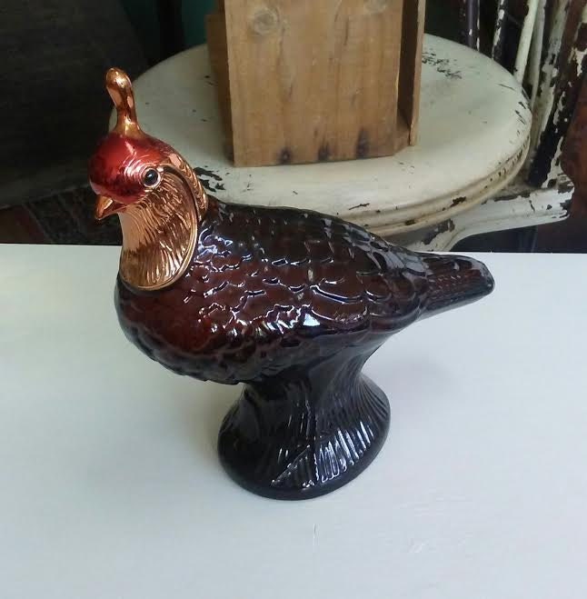 Vintage Avon Glass Quail Cologne Bottle Aftershave Decanter