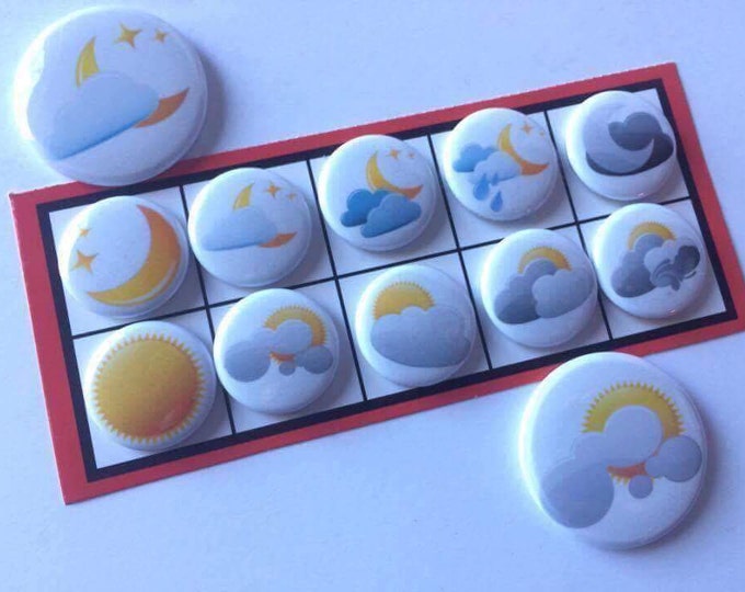 Weather Refrigerator Magnets - Kid's Party Favors - Bulletin Board Magnets - Classroom Magnets - Gifts kids - Gift Ready