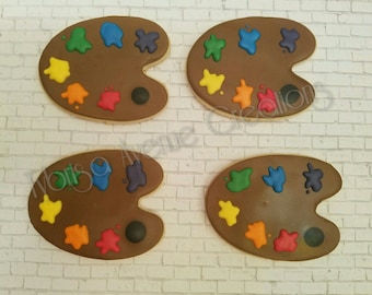 12 Paint Palette Sugar Cookies - Painting Party Sugar Cookies - Painting Party Favors - Paint Pallet Sugar Cookies - Painting Birthday Party