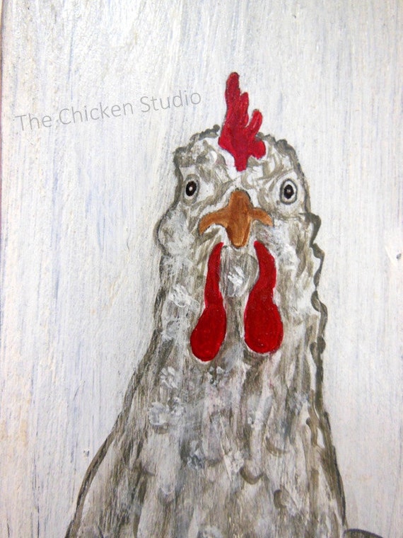 The Coop Chicken Coop Sign Original Chicken Art Hen Gray