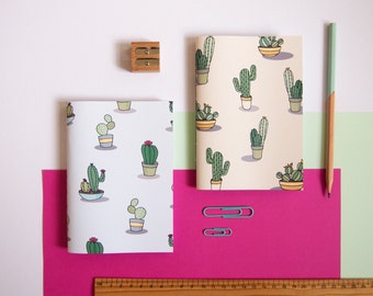 Set of Two Notebooks / Cactus Notebooks / Stationery Set / Cute Stationery / Notebook Set / Gifts for Her / Stationery Gifts / A6 Notebooks