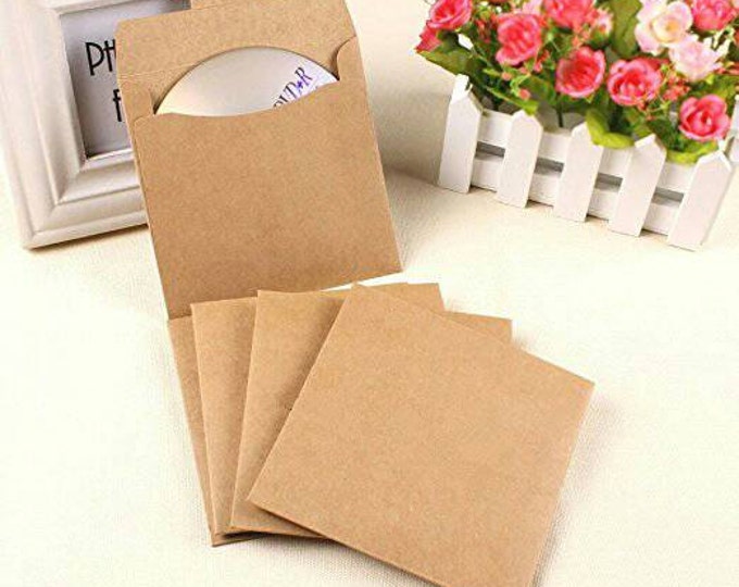 100 Kraft paper bags for CDs and DVDs