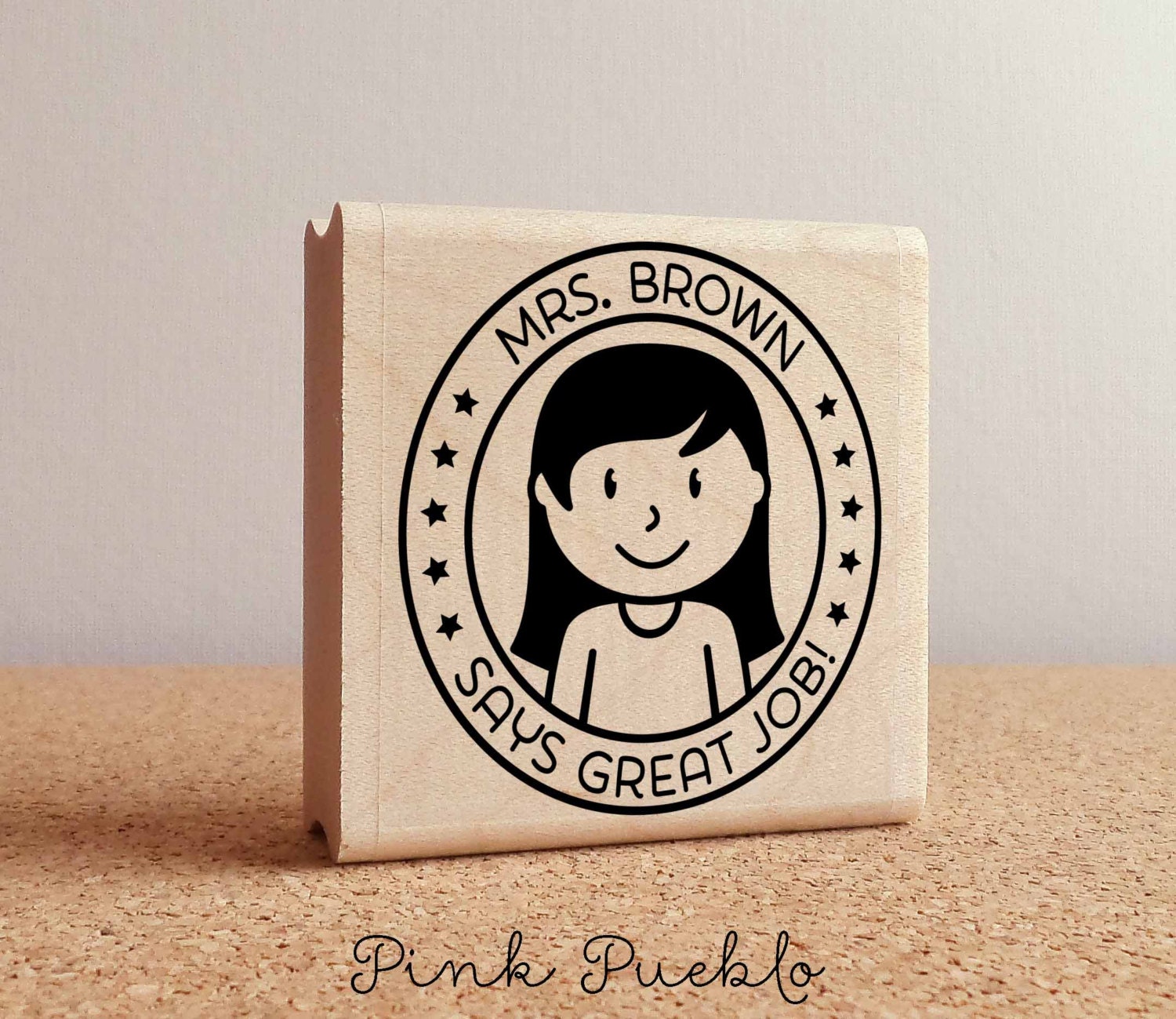 Personalized Female Teacher Rubber Stamp Custom Teacher