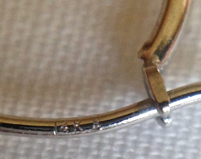 Storewide 25% Off SALE Vintage 14k White Gold Designer French Lock Hoop Earrings Featuring Elegant Style Finish