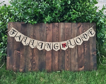 COUPLE SHOWER DECOR Fall in Love Banner Bridal Shower Banner Fall in Love Garland Indoor Fall Decor Fall in Love Wedding Garland Love Banner