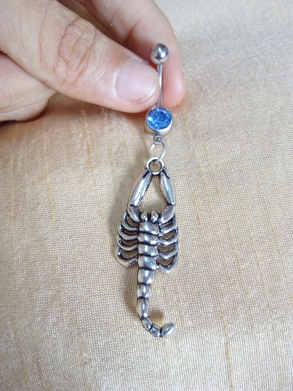 Scorpion Dangle Belly Ring Custom Belly Ring Charm Belly