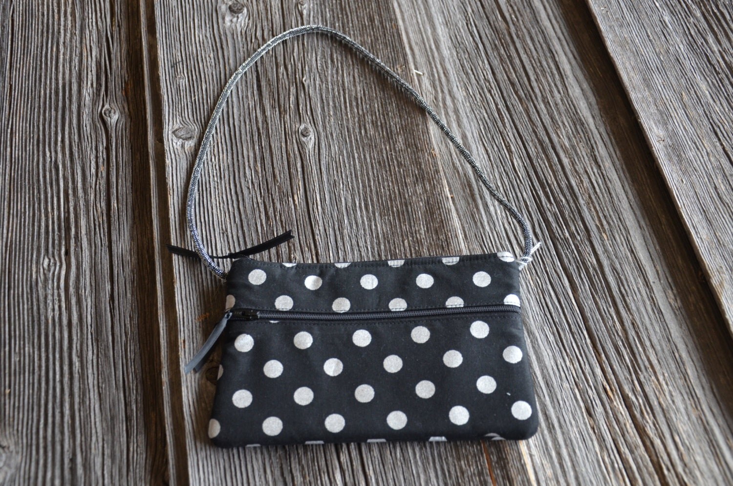 Wristlet Clutch Double Zipper Bag Handmade by LittleHarborDesigns