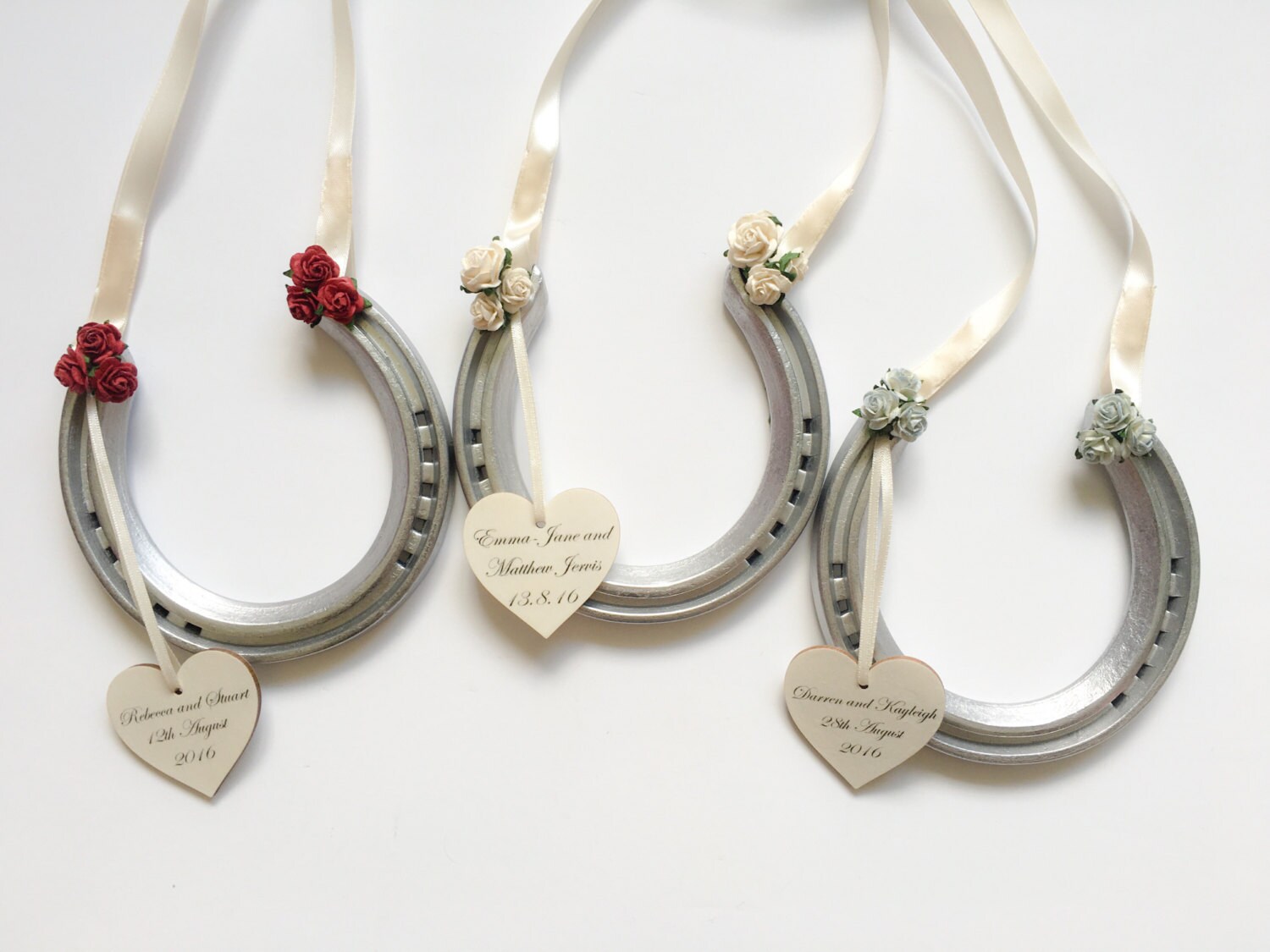 Personalised wedding horseshoe traditional bridal by loveRosyLu