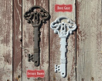 Cast Iron Skeleton Key Wall With Painted Screws *Paperweight* Wall Decor * Shabby Chic *Vintage Inspired