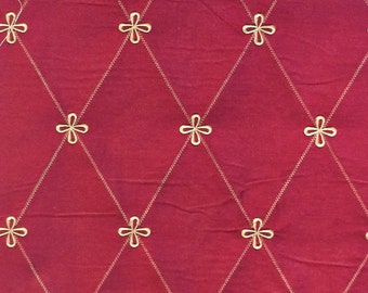Fabricut Gold Medallion Embroidery on 100% Pure Dupioni Silk