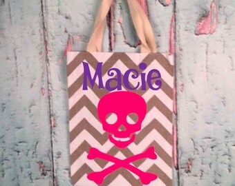 Girl or Boy Halloween Trick or Treat Bag-Skull
