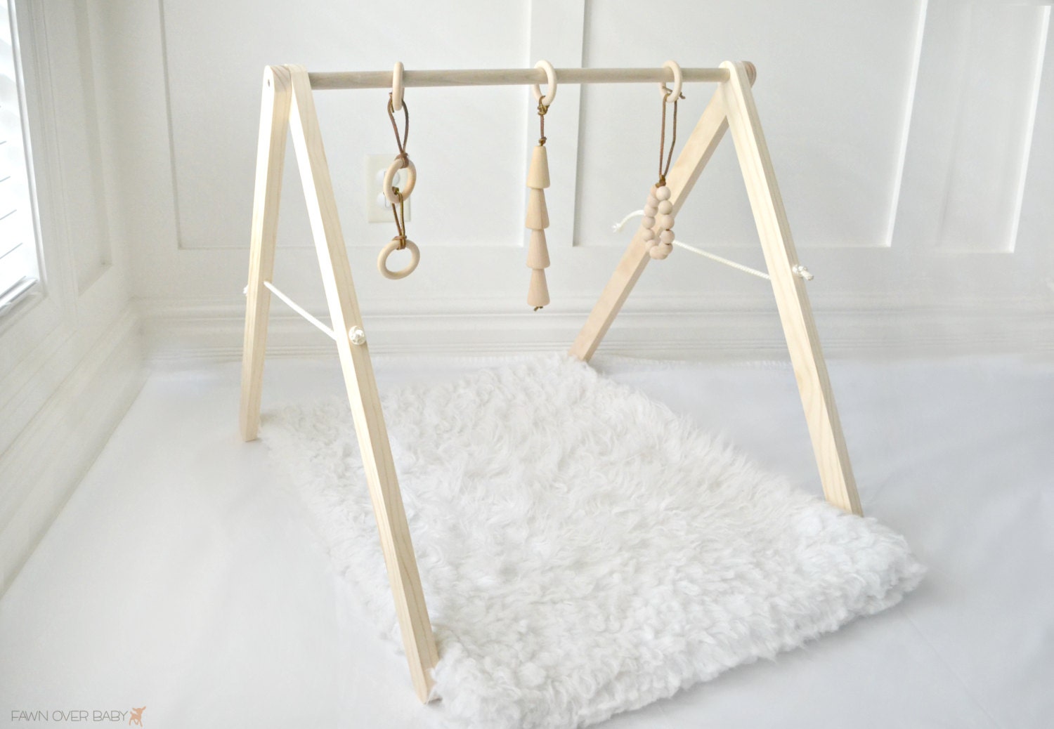 Wooden Baby Play Gym Baby Activity Gym Natural by FawnOverBaby