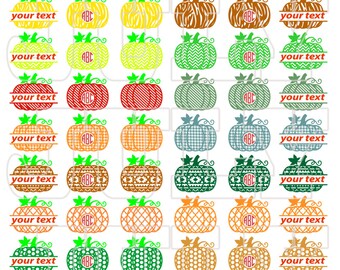 Halloween Pumpkin SVG File, Pumpkin Monogram, Pumpkin Monogram Frame, Patterned Pumpkin SVG, dxf, ai, eps, png, Halloween SVG,